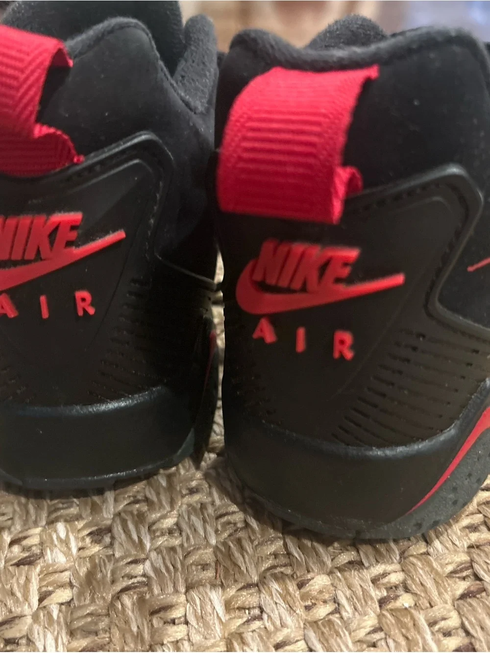 Nike Kids Black and Red Suede/Canvas Sneakers
